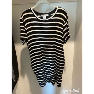 Black and white striped tshirt dress